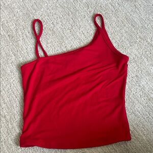 Forever 21 Red One-Shoulder Spaghetti Strap Camisole
